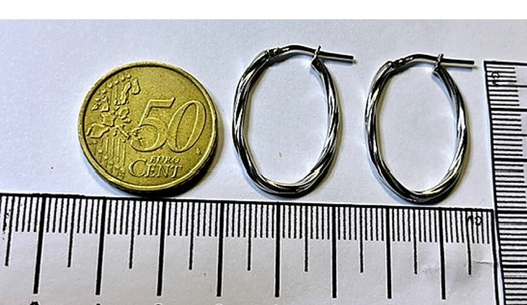 Orecchini Torciglione Ovale Allungato – Argento 925