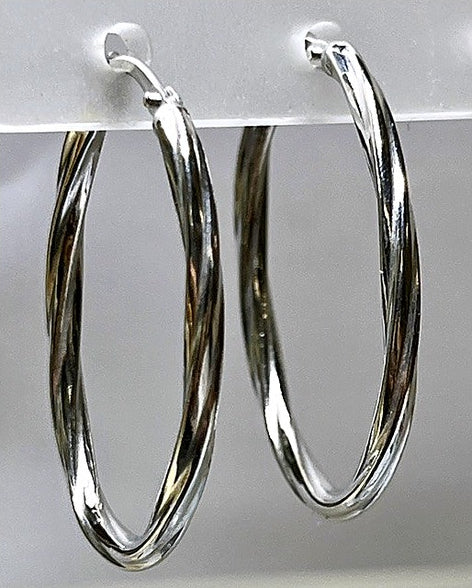 Orecchini Torciglione Ovale Allungato – Argento 925
