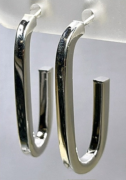 Orecchini Geometrici in Argento 925 – 32 × 16 mm