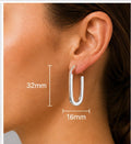 Orecchini Geometrici in Argento 925 – 32 × 16 mm