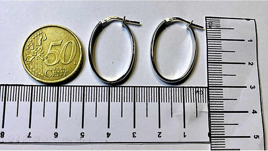 Orecchini a Cerchio Ovale Allungato in Argento 925 – 30 × 20 mm