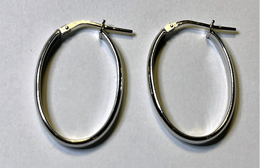 Orecchini a Cerchio Ovale Allungato in Argento 925 – 30 × 20 mm