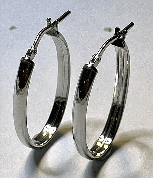 Orecchini a Cerchio Ovale Allungato in Argento 925 – 30 × 20 mm