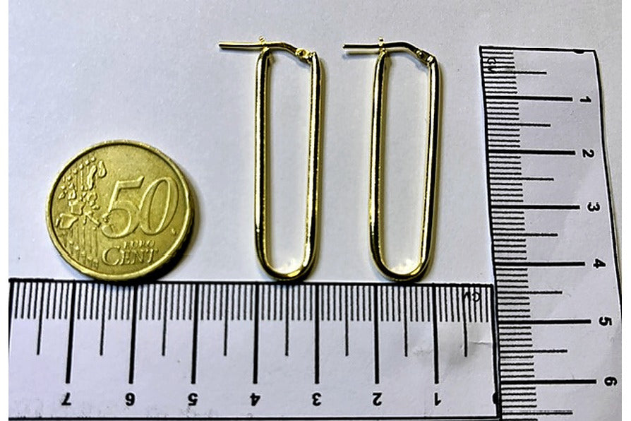 Orecchini Paperclip Allungati Dorati 18Kt – Argento 925