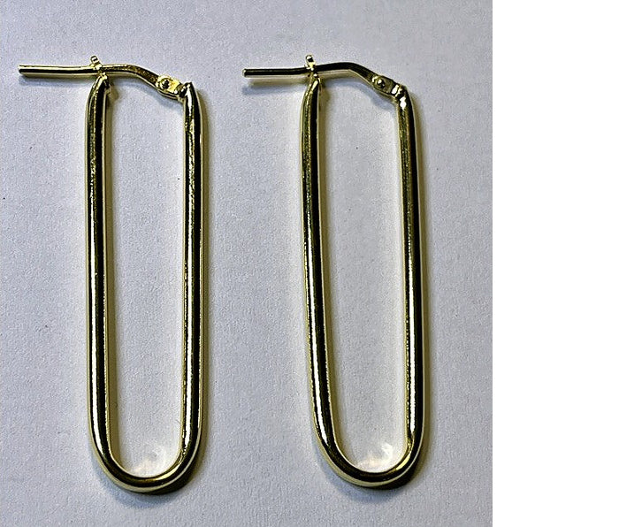 Orecchini Paperclip Allungati Dorati 18Kt – Argento 925