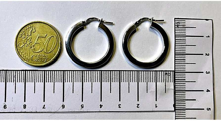 Orecchini a Cerchio Squadrato Dorati 18Kt in Argento 925 – 27 × 25 mm