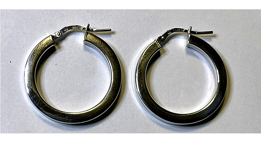 Orecchini a Cerchio Squadrato Dorati 18Kt in Argento 925 – 27 × 25 mm