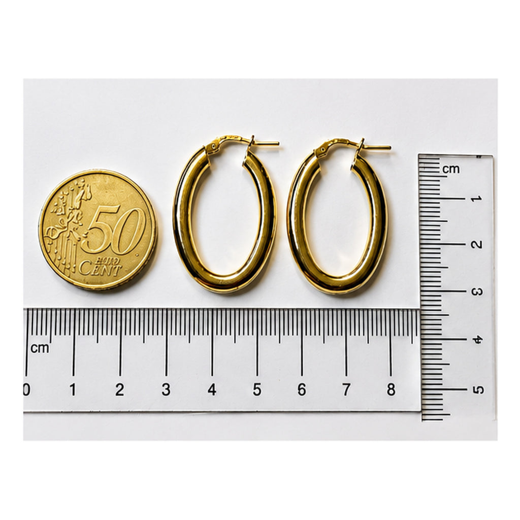 Orecchini a Cerchio Ovale in Argento 925 – 34 × 23 mm