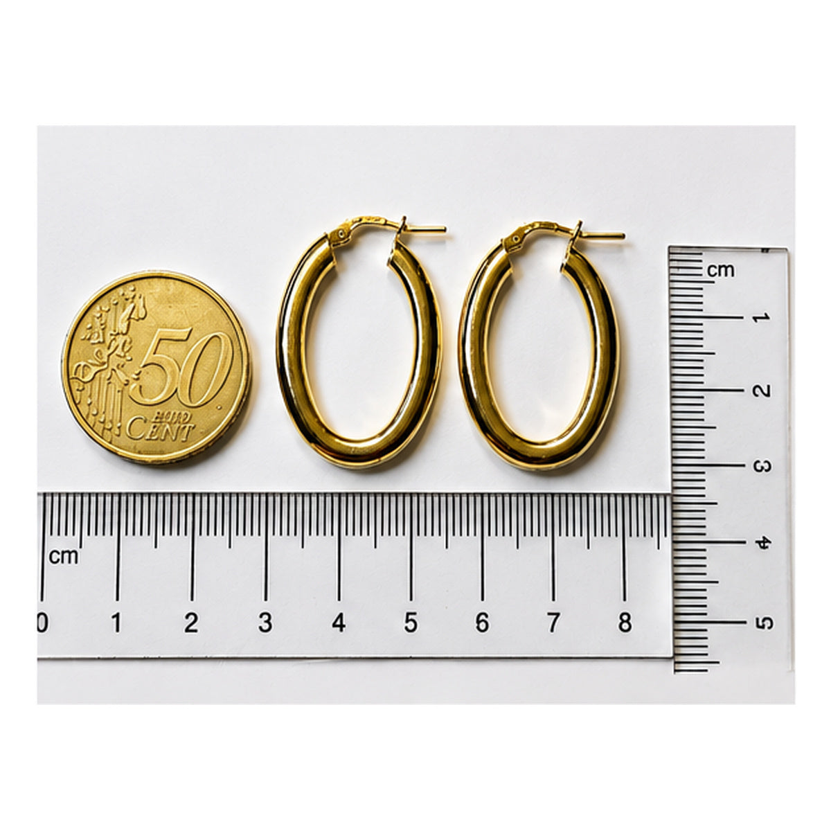 Orecchini a Cerchio Ovale in Argento 925 – 34 × 23 mm