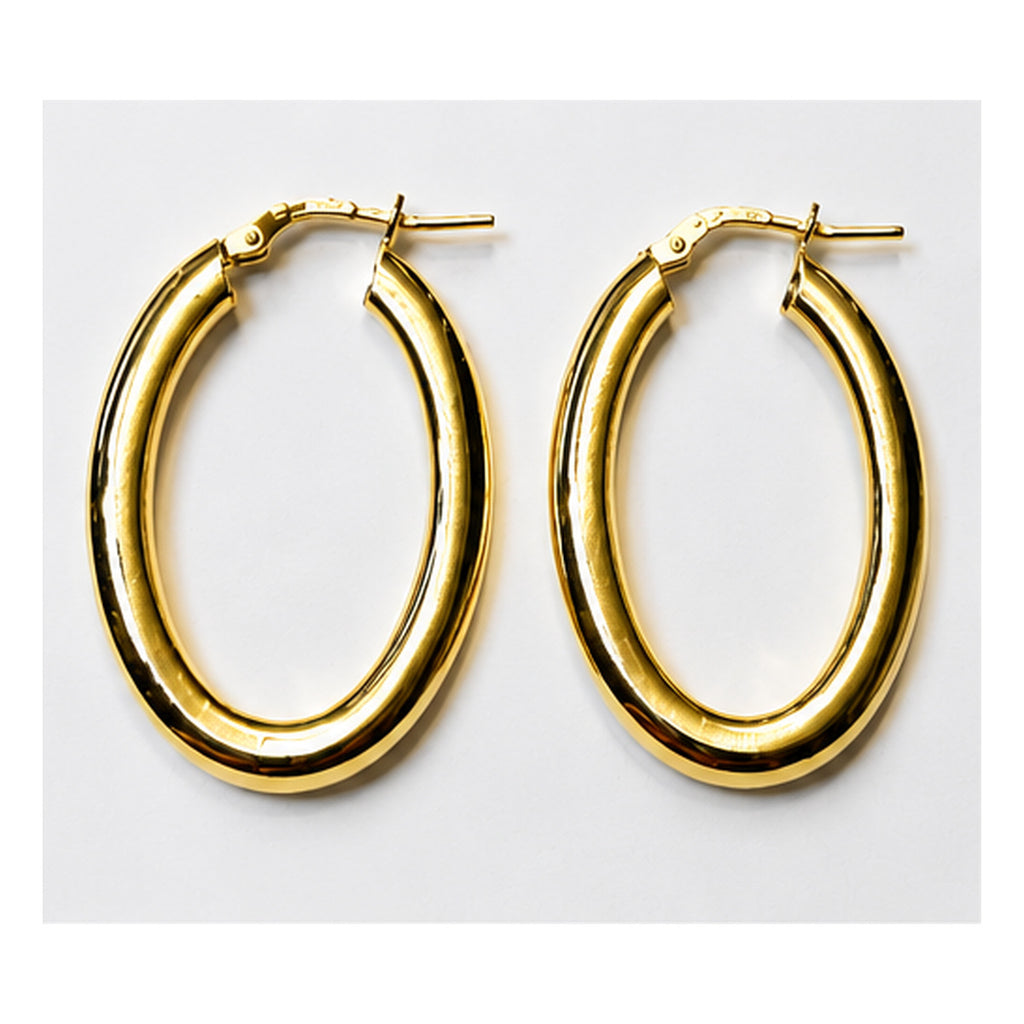 Orecchini a Cerchio Ovale in Argento 925 – 34 × 23 mm