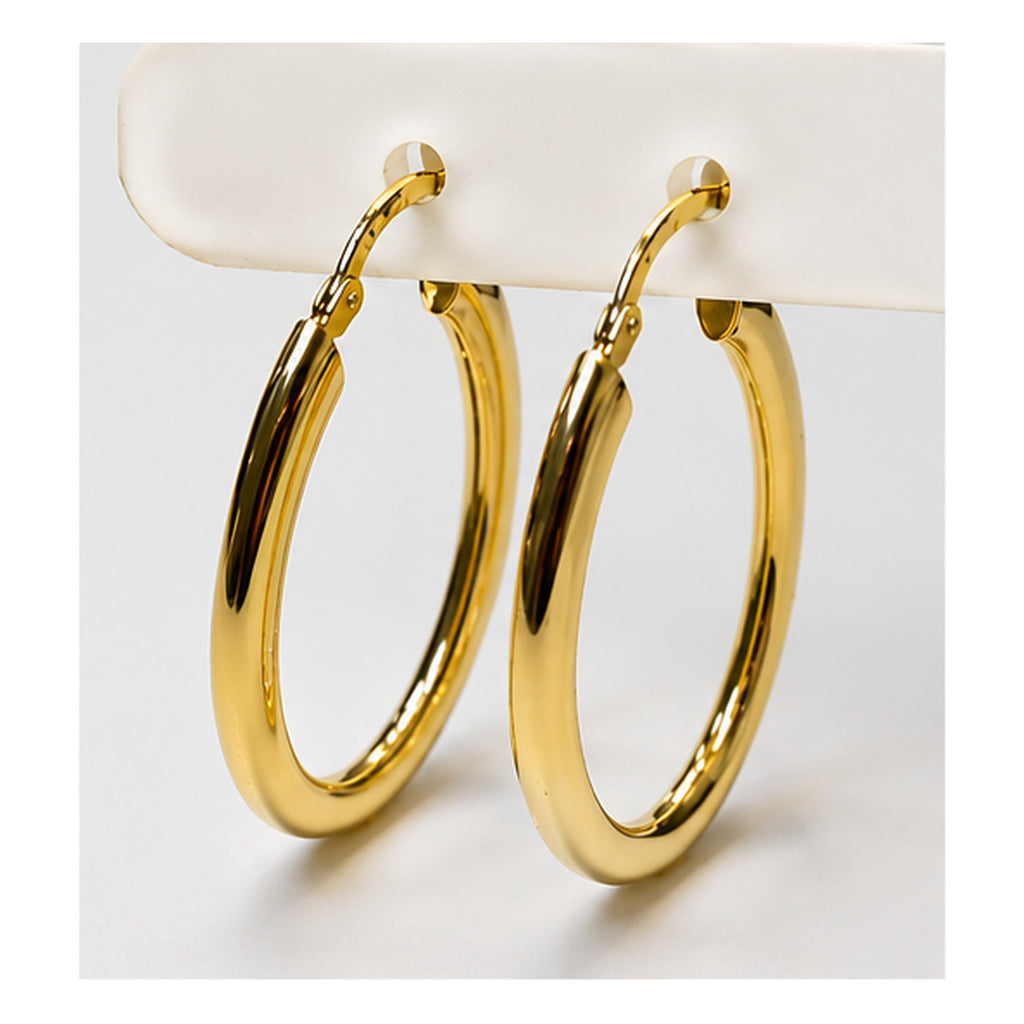 Orecchini a Cerchio Ovale in Argento 925 – 34 × 23 mm