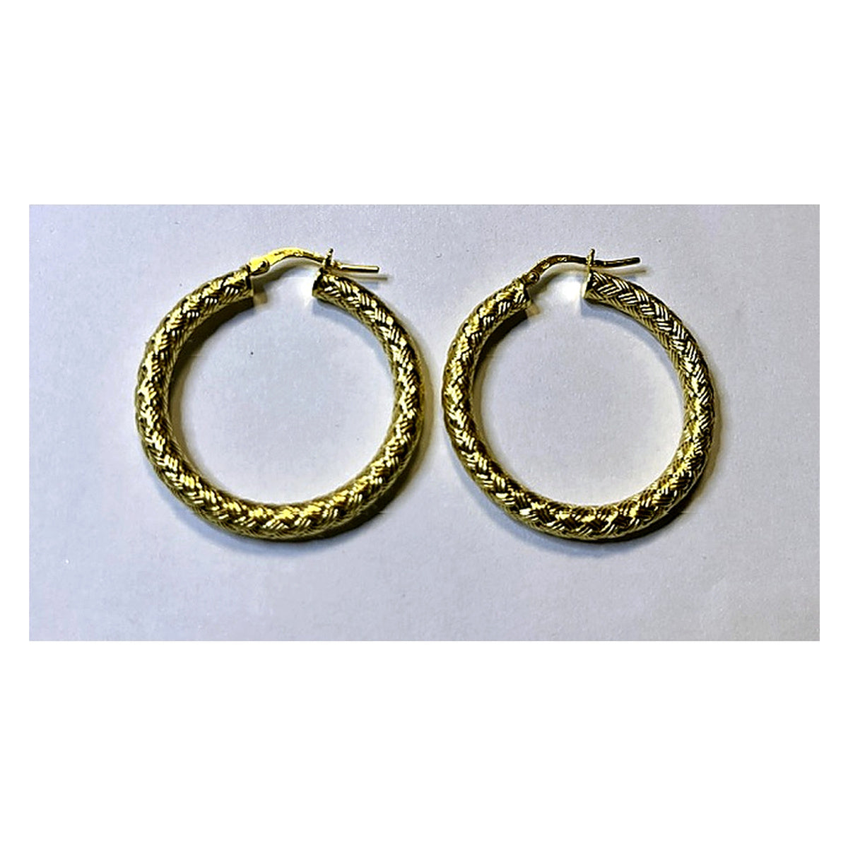 Orecchini a Cerchio Intrecciato Dorati 18Kt in Argento 925 – 33 × 35 mm