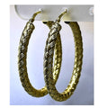 Orecchini a Cerchio Intrecciati Dorati 18Kt in Argento 925 – 40 × 28 mm