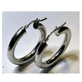 Orecchini a Cerchio Tubolari Bombati in Argento 925 – 30 × 29 mm
