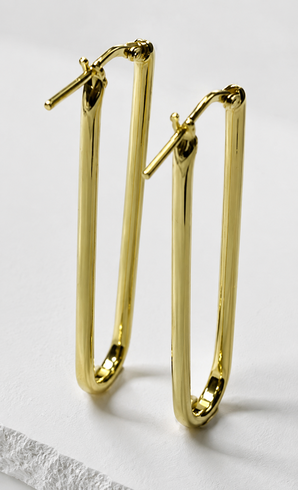 Orecchini Paperclip Allungati Dorati 18Kt – Argento 925