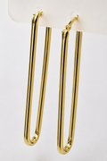 Orecchini Paperclip Allungati Dorati 18Kt – Argento 925