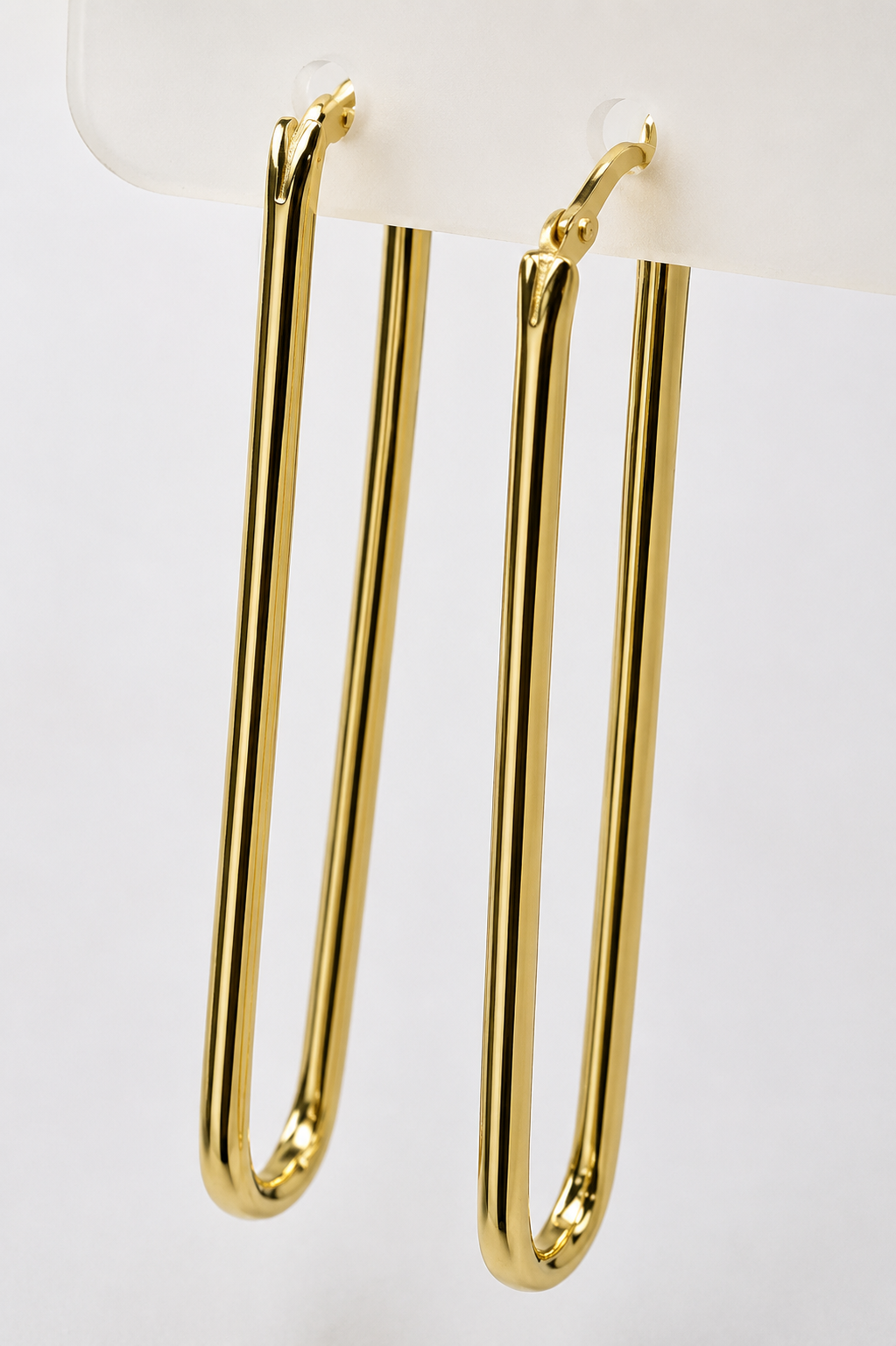 Orecchini Paperclip Allungati Dorati 18Kt – Argento 925