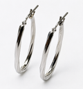 Elongated Oval Twisted Earrings – 925 Silver