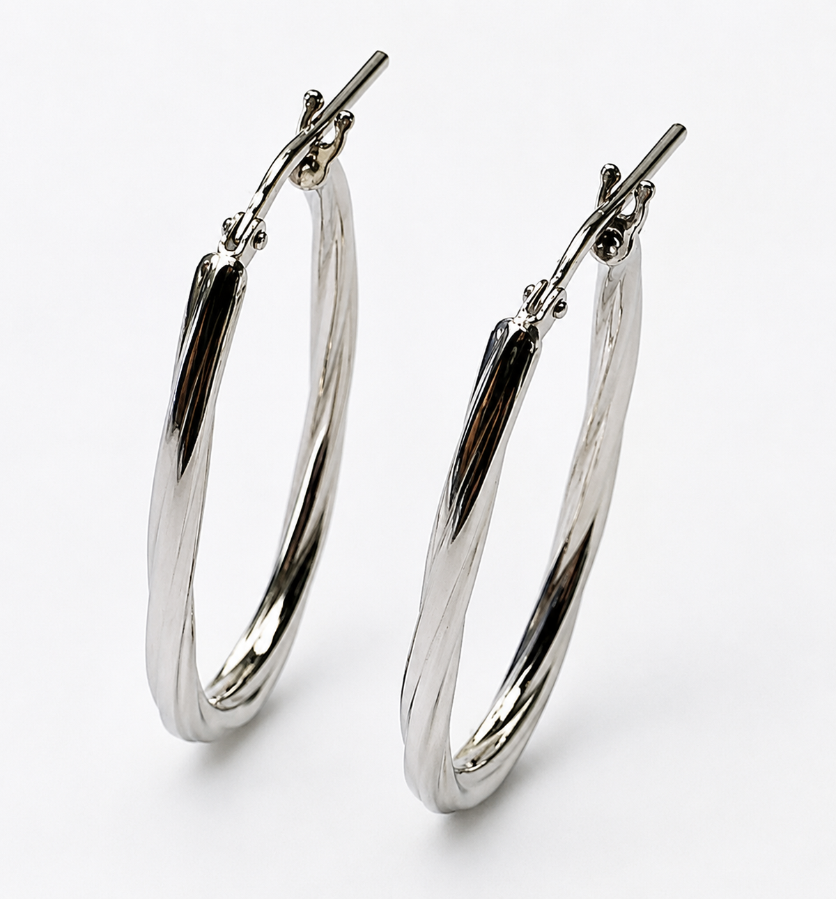 Orecchini Torciglione Ovale Allungato – Argento 925